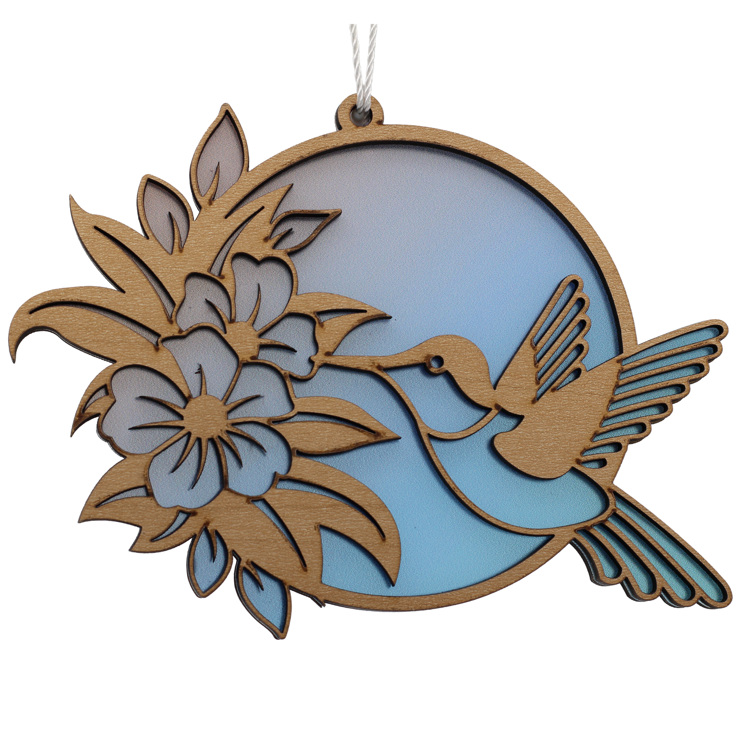 Hummingbird Drinking Nectar Suncatcher Ornament