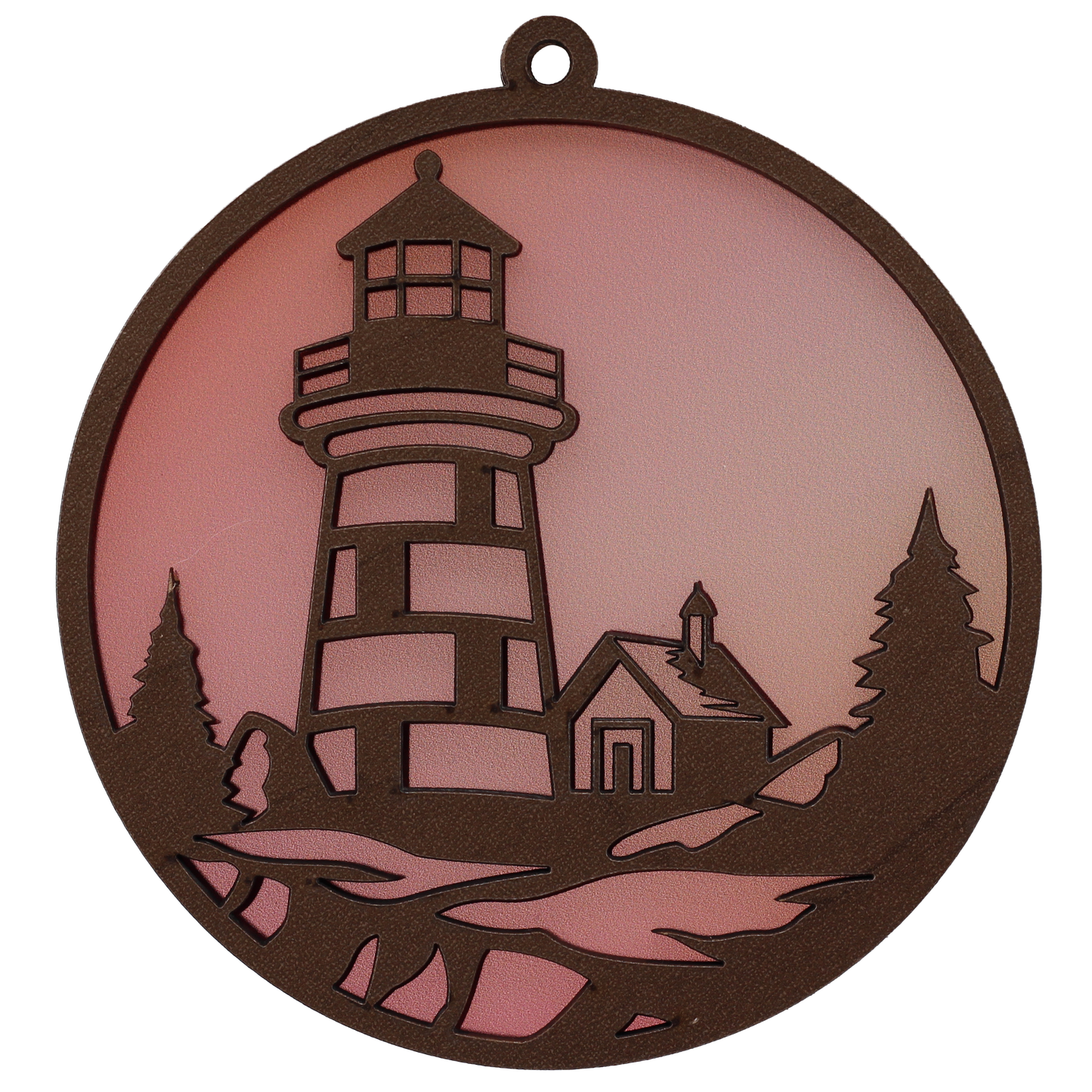 Lighthouse on a Hill Suncatcher Ornament