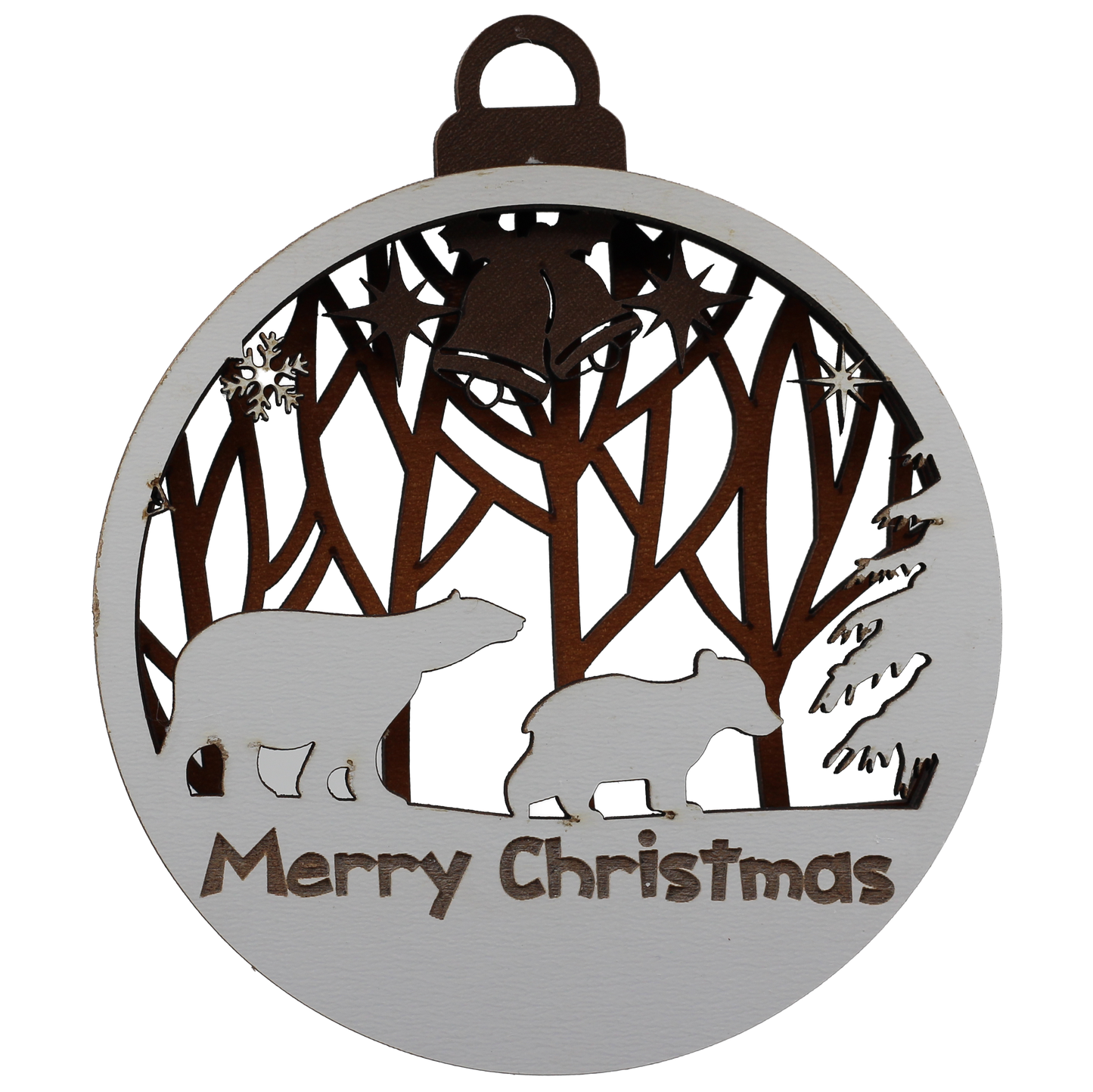 Polar Bears Layered Ornament