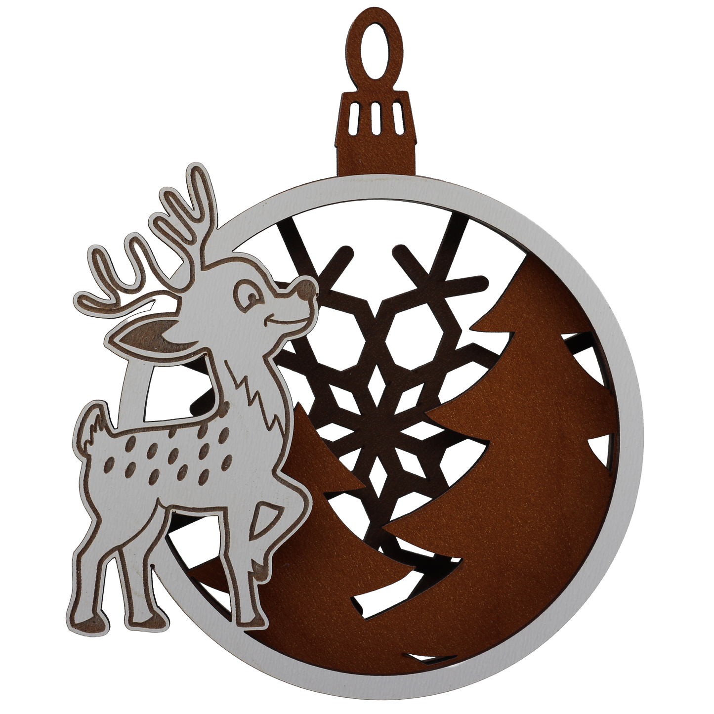 Reindeer Prancing Layered Ornament