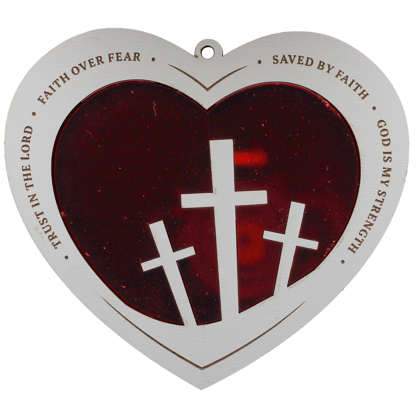 Faith Over Fear Red Mirror Ornament