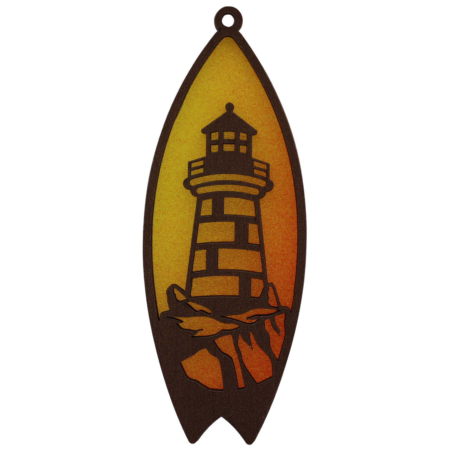Lightouse Surfboard Suncatcher Ornament