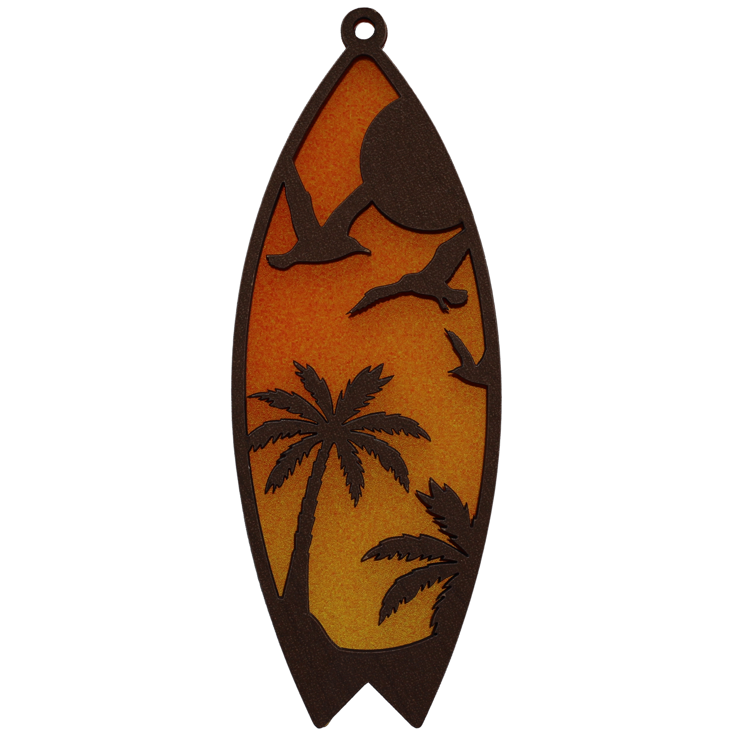 Palm Trees Surfboard Suncatcher Ornament