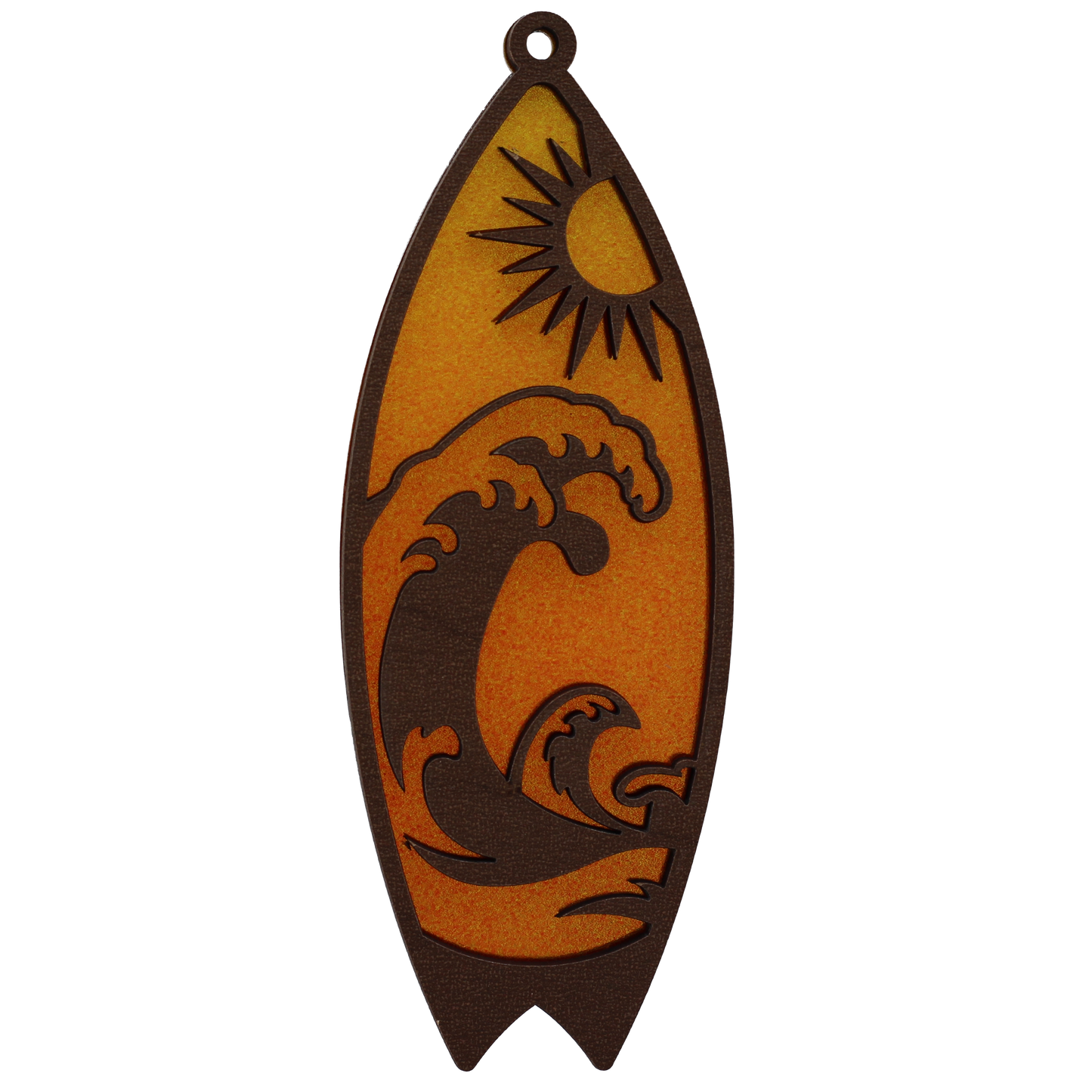 Waves Surfboard Suncatcher Ornament