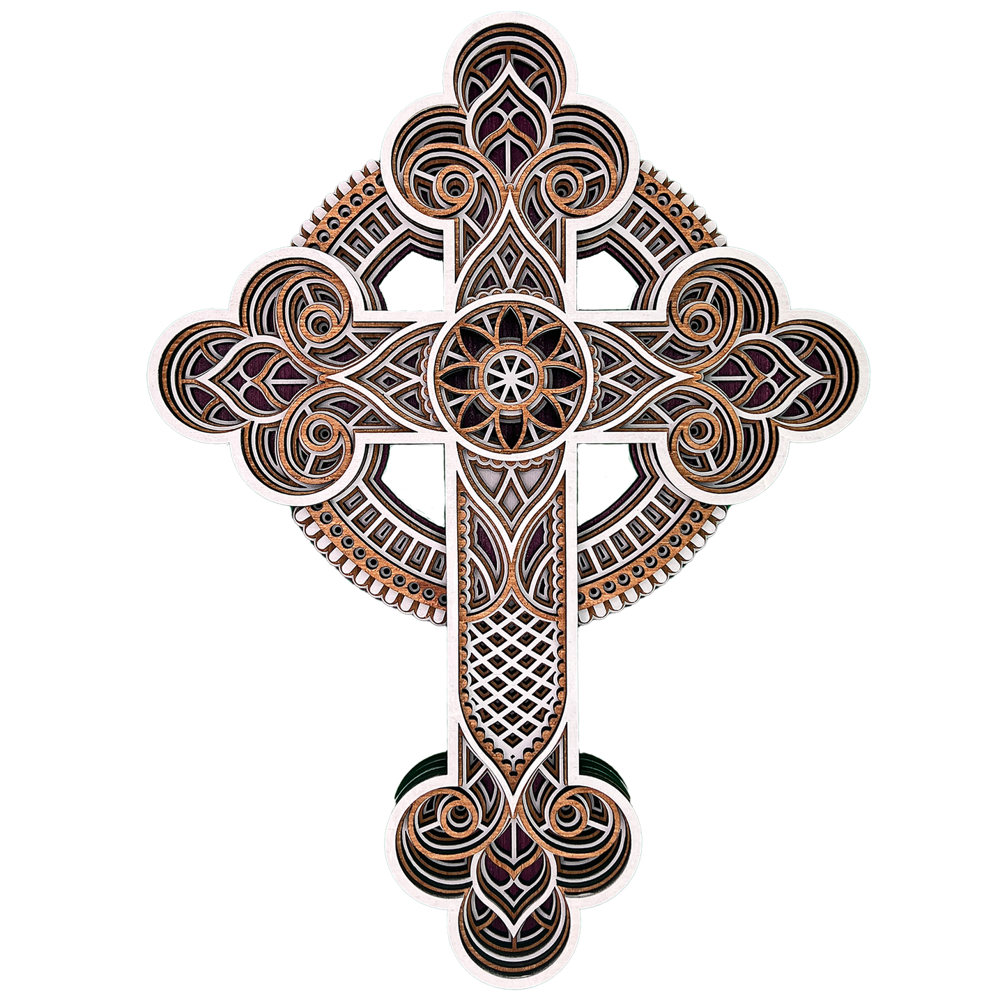 Layered Wooden Cross - Abide