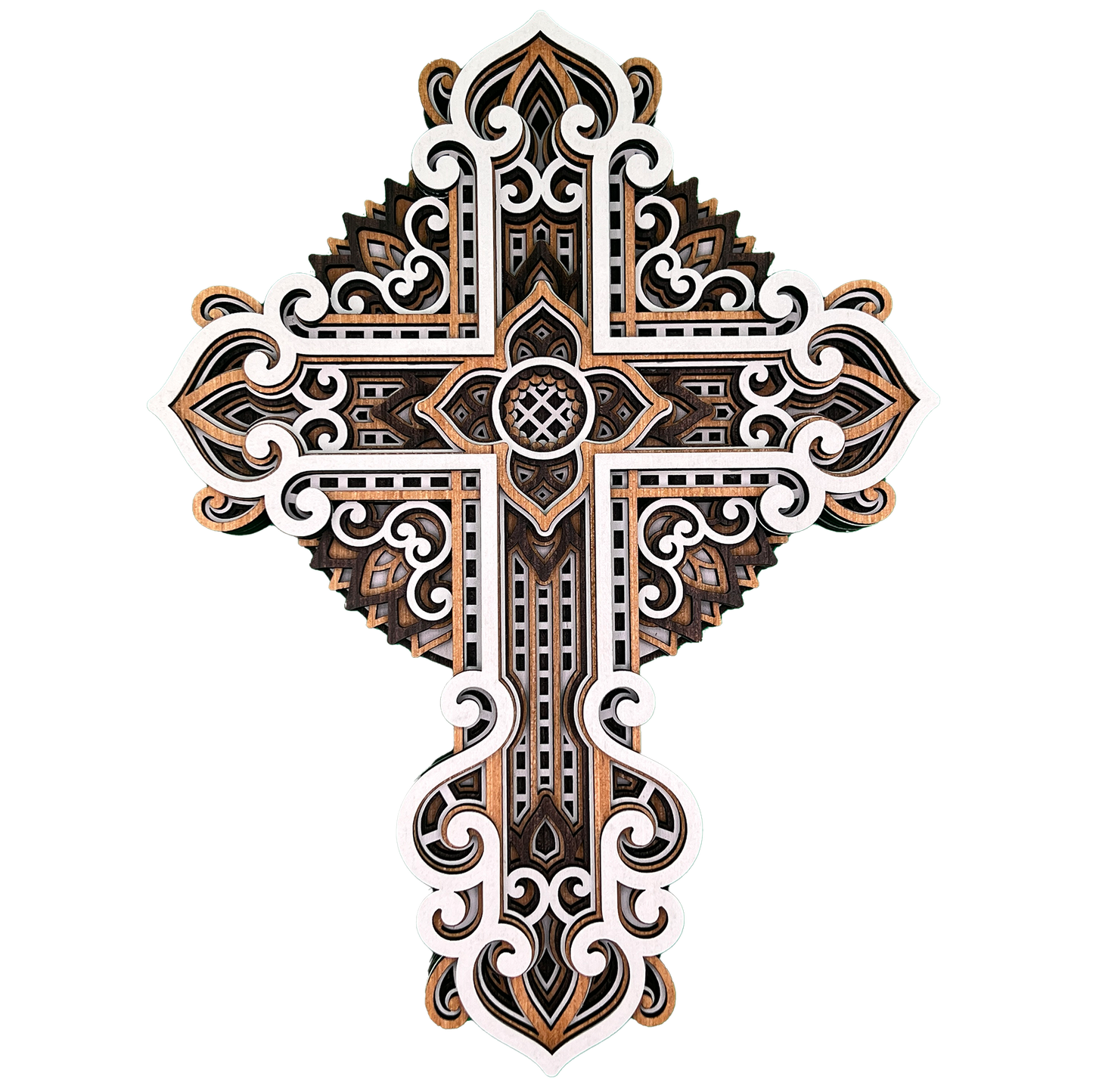 Layered Wooden Cross - Joy