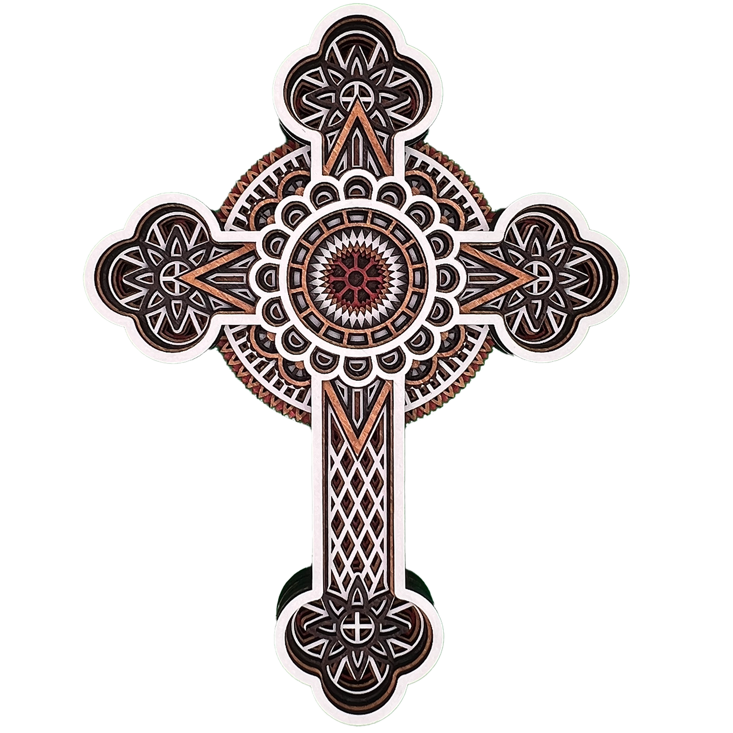 Layered Wooden Cross - Blessing