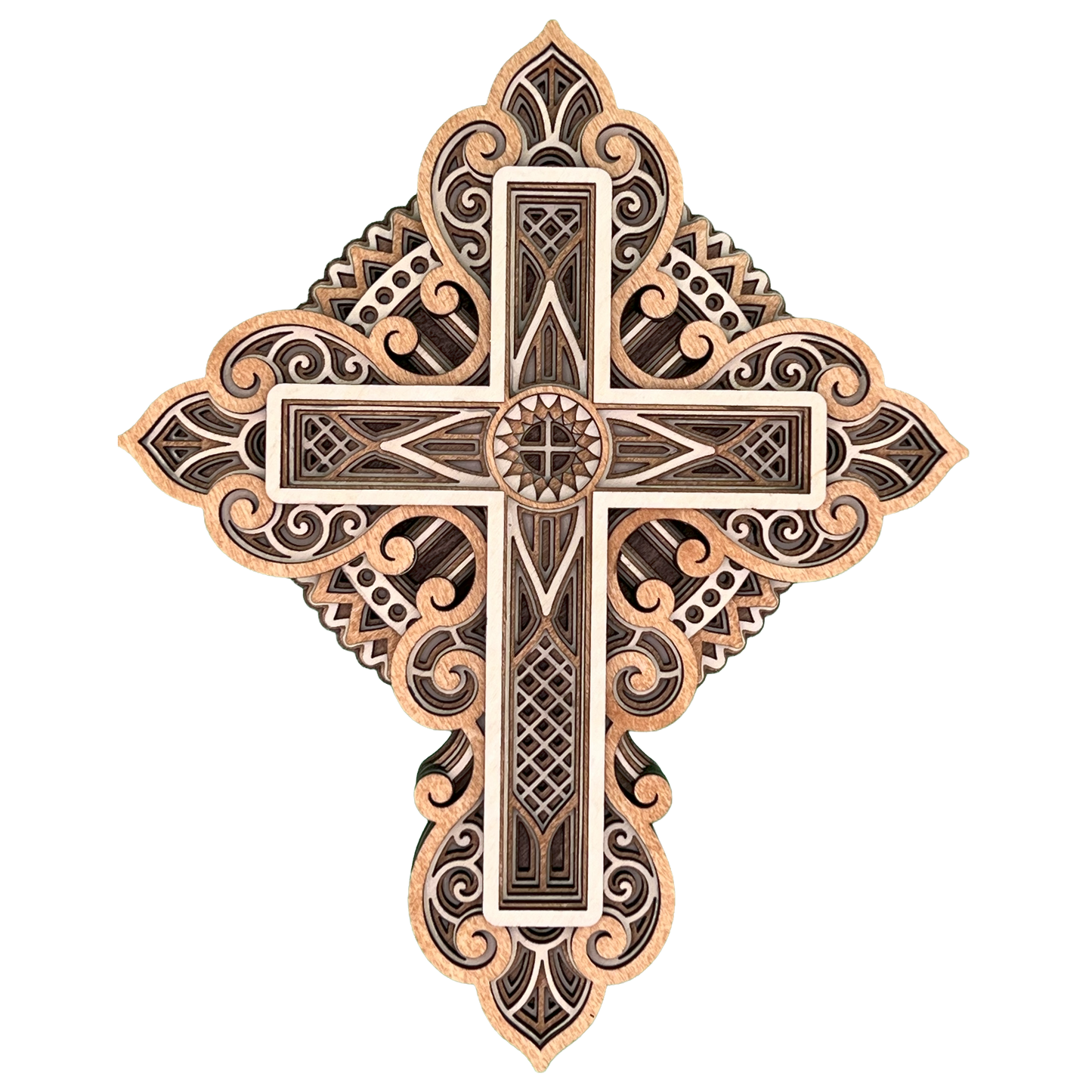 Layered Wooden Cross - Grace