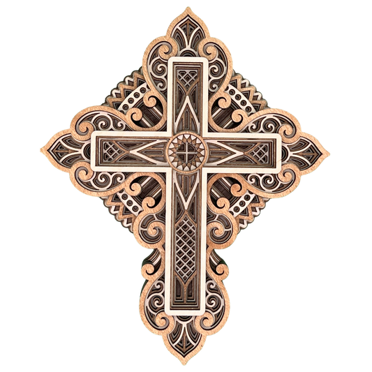 Layered Wooden Cross - Grace