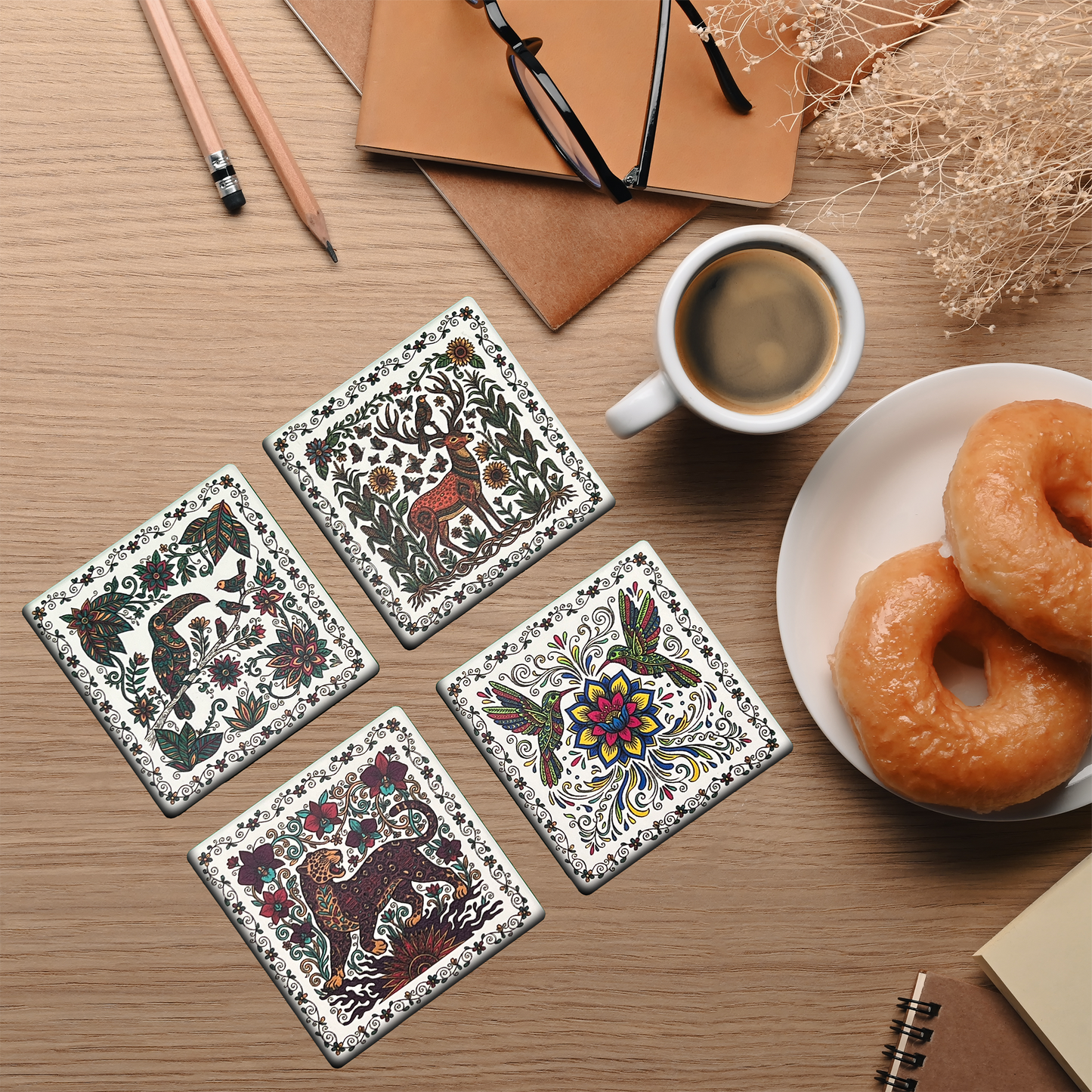 Amate Sacred Messengers Coasters
