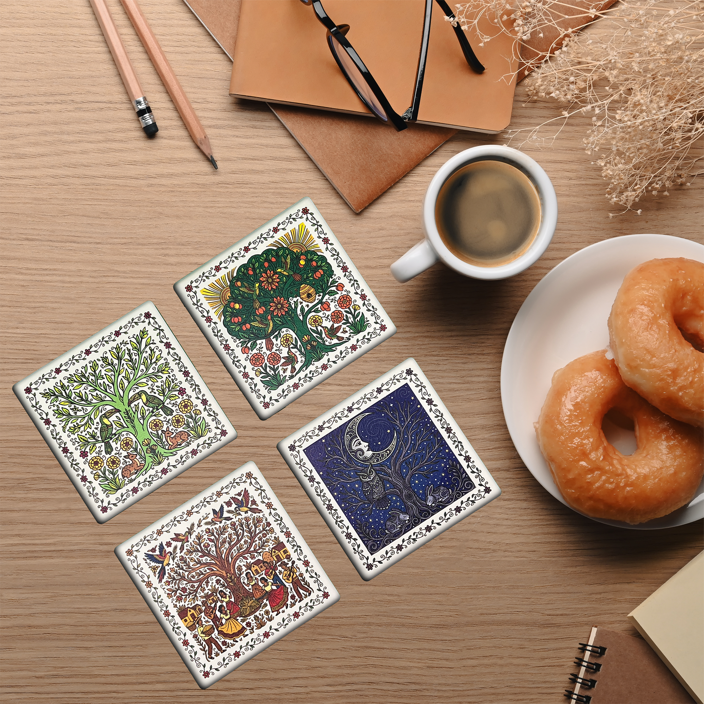 Amate The Cycle of Life Coasters