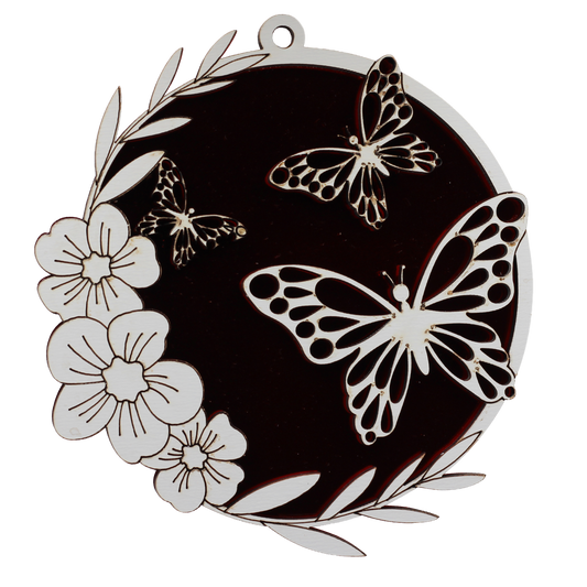 Butterfly Red Mirror Ornament