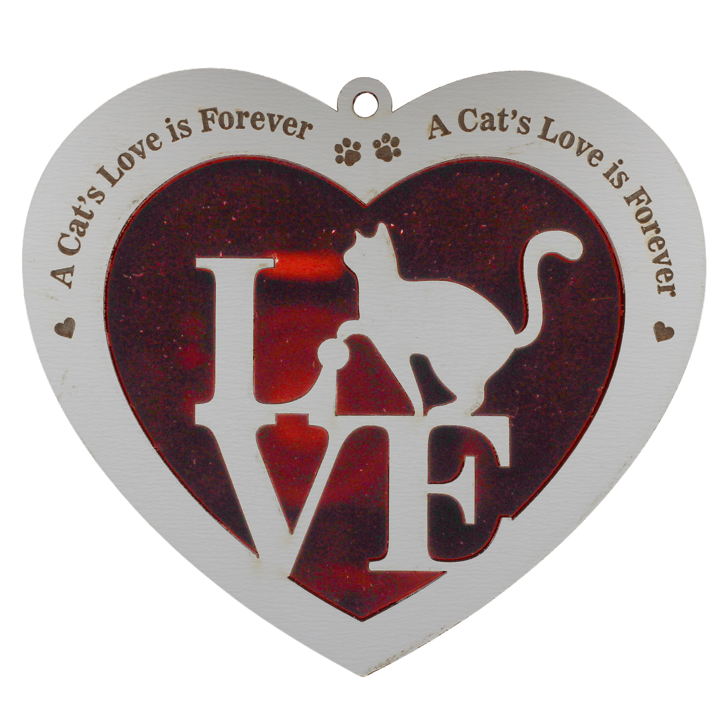 Cat's Love Red Mirror Ornament