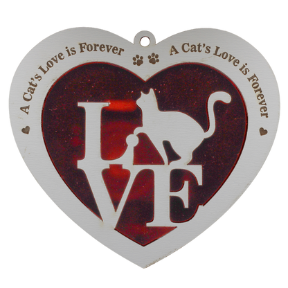 Cat's Love Red Mirror Ornament