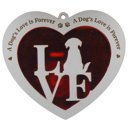 Dog's Love Red Mirror Ornament