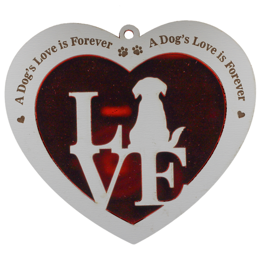 Dog's Love Red Mirror Ornament