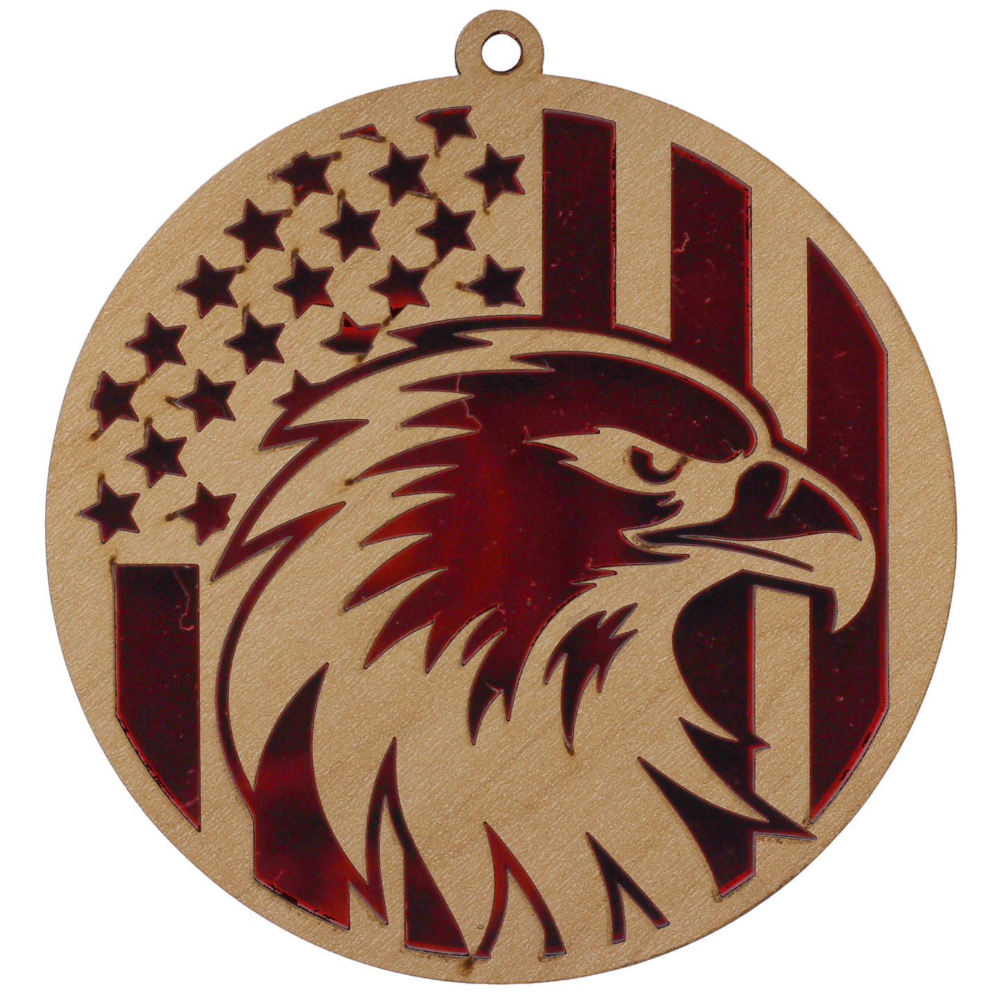 Patriotic Eagle Red Mirror Ornament