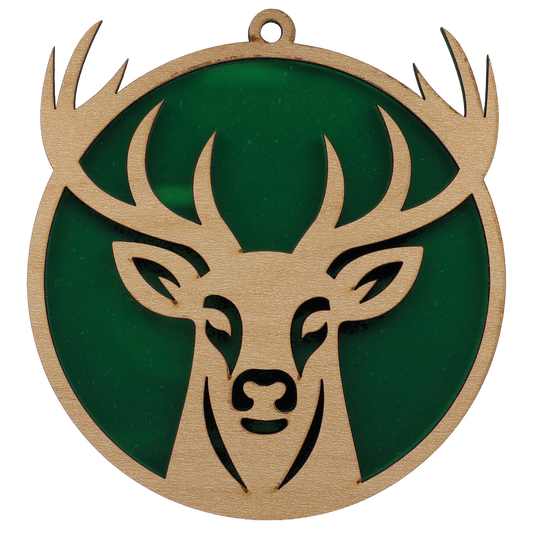 Deer/Stag Green Mirror Ornament