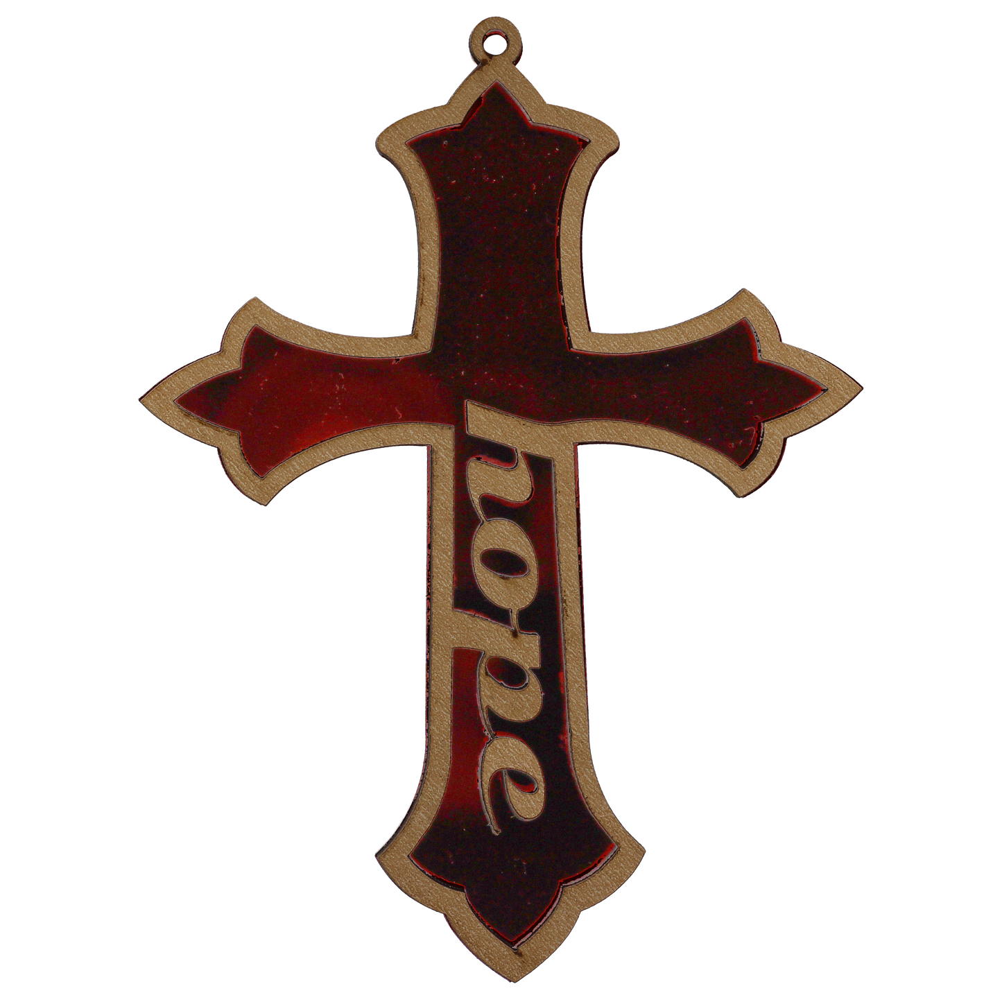 Hope Cross Red Mirror Ornament