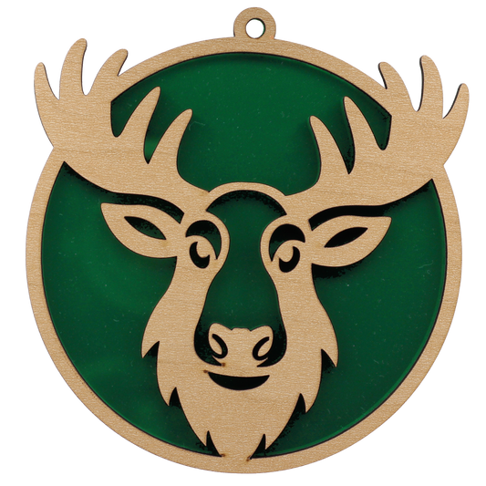 Moose Green Mirror Ornament