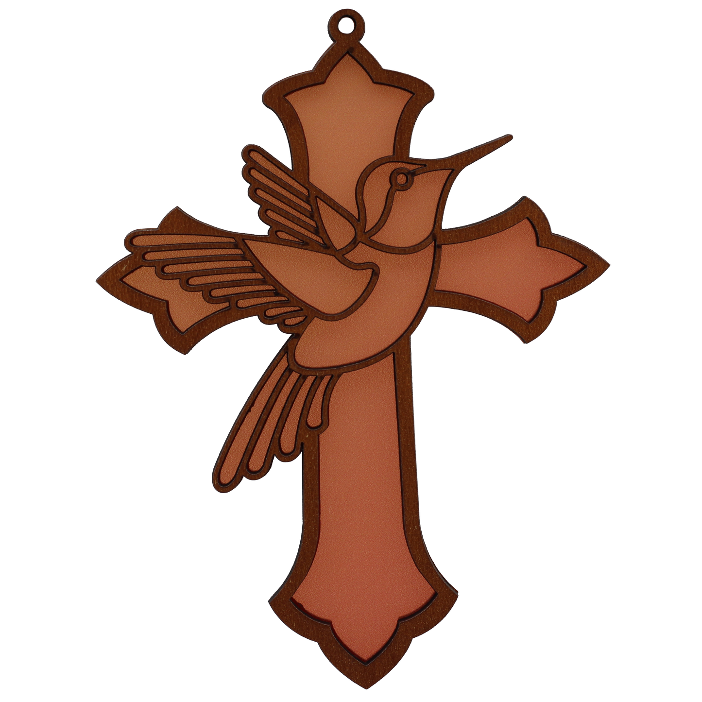 Hummingbird Cross Suncatcher Ornament