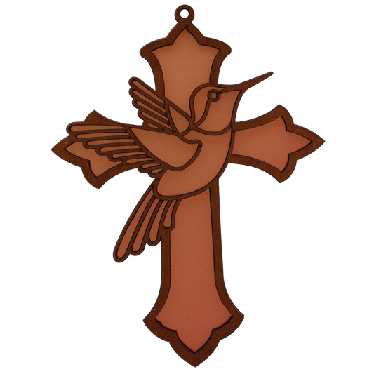 Hummingbird Cross Suncatcher Ornament