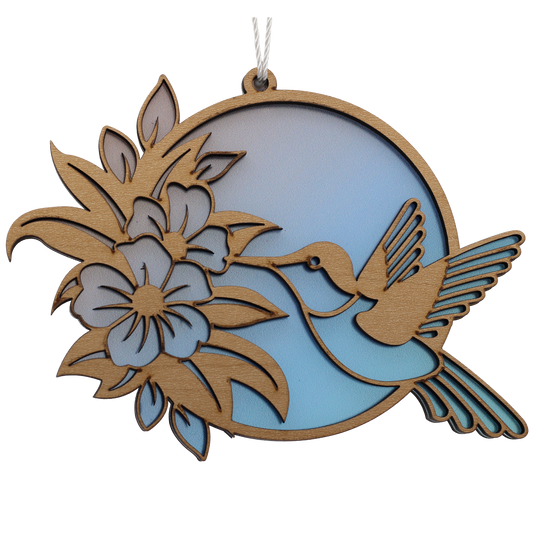 Hummingbird Drinking Nectar Suncatcher Ornament