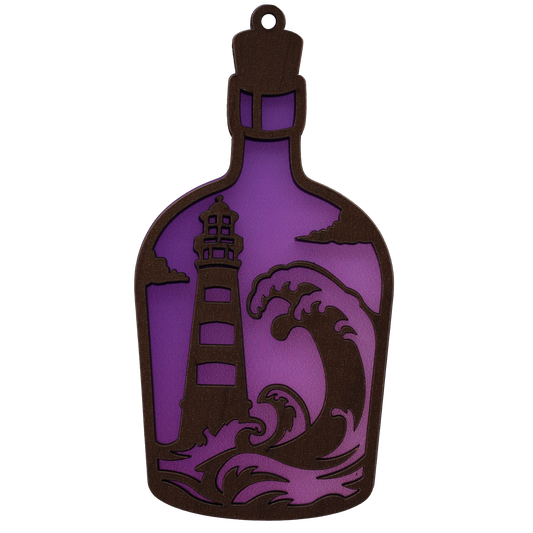 Bottled Lighthouse Suncatcher Ornament
