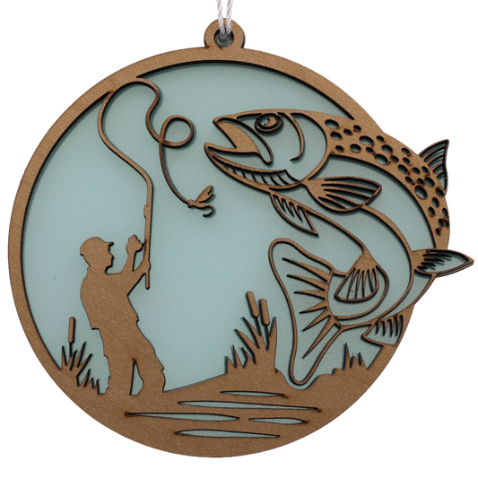 Fishing (A) Suncatcher Ornament