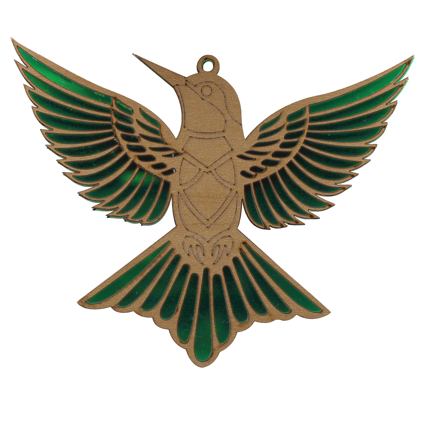 Hummingbird (B) Green Mirror Ornament
