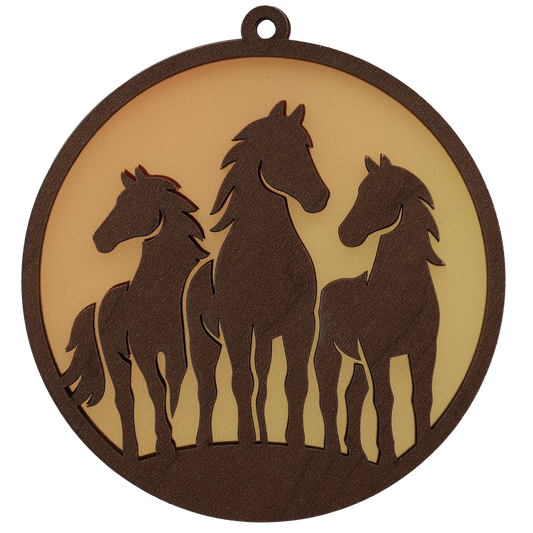 Three Horses Suncatcher Ornament