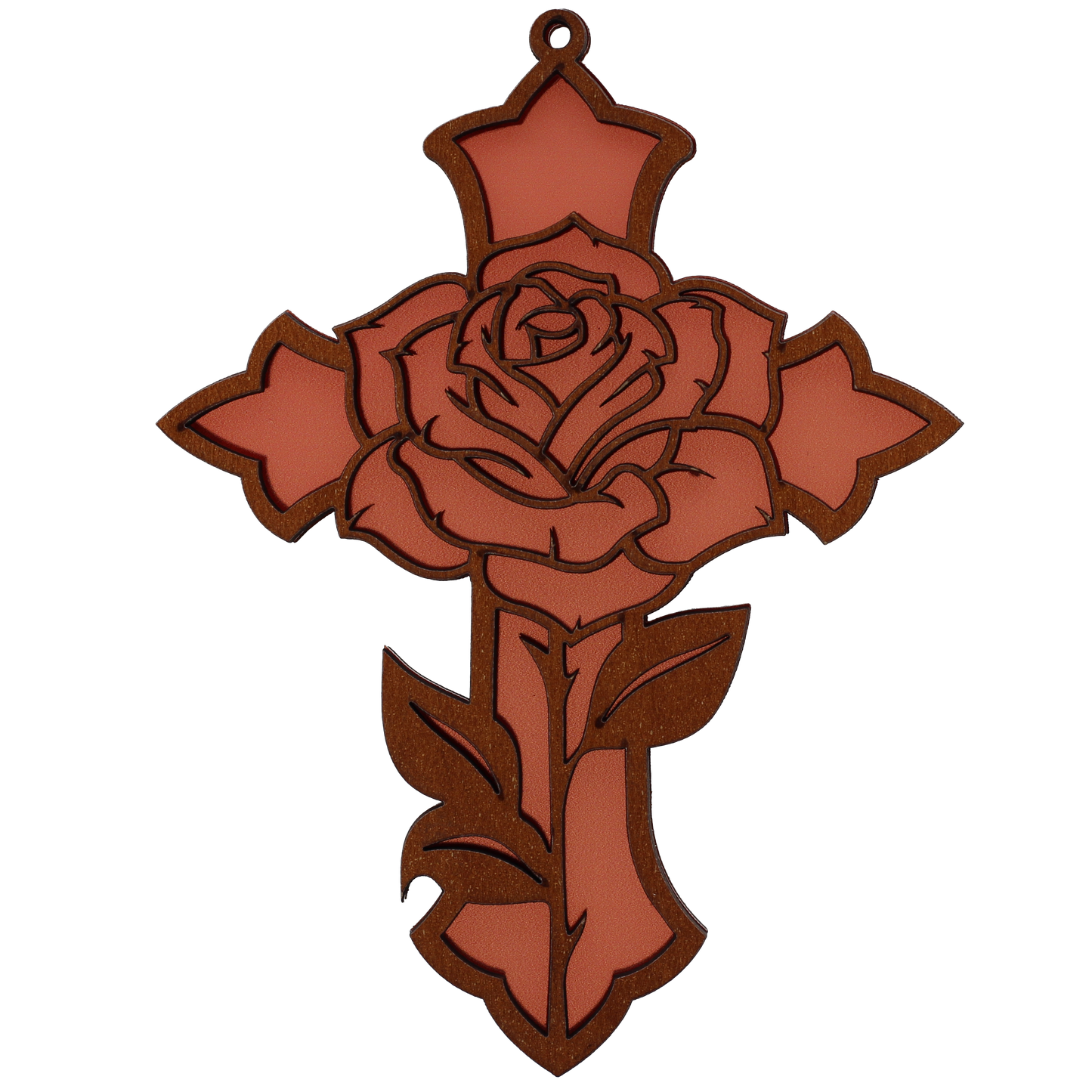 Rose Cross Suncatcher Ornament