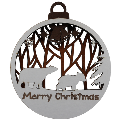 Polar Bears Layered Ornament