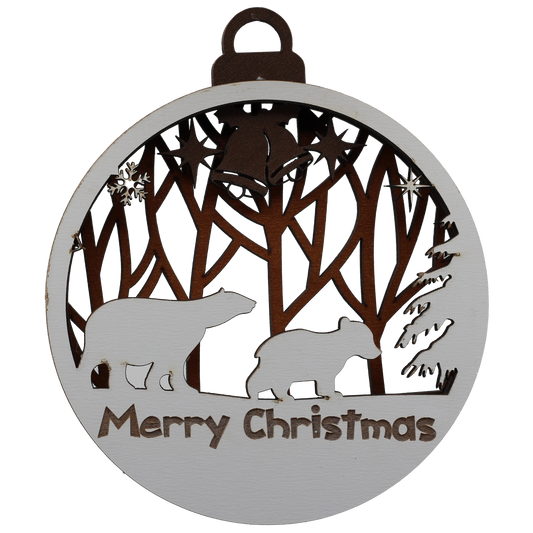 Polar Bears Layered Ornament