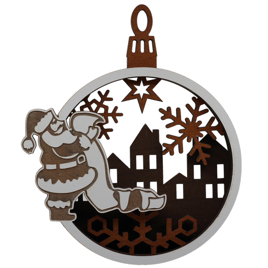 Santa Checking his List Layered Ornament (A)