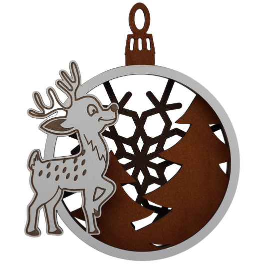 Reindeer Prancing Layered Ornament