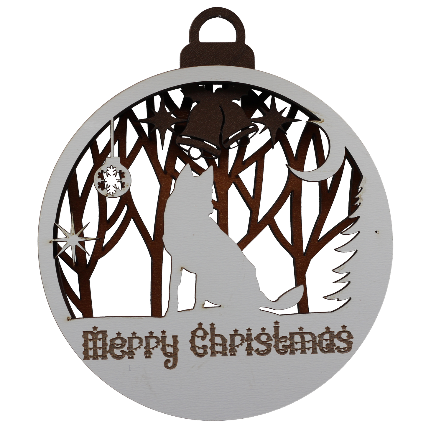 Sitting Dog Layered Ornament