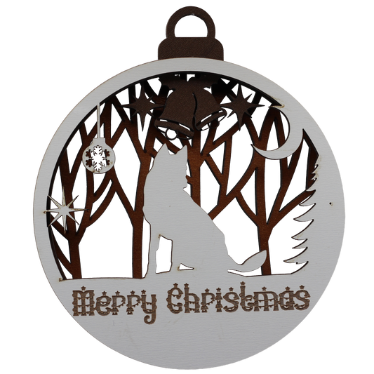 Sitting Dog Layered Ornament