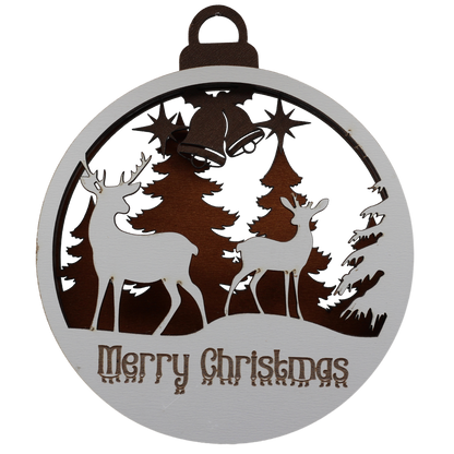 Stag and Deer Layered Ornament
