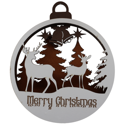 Stag and Deer Layered Ornament