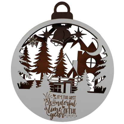 Cabin in the Woods Layered Ornament