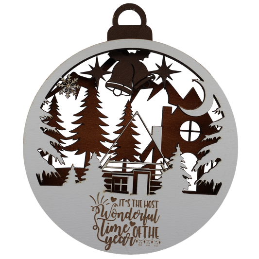 Cabin in the Woods Layered Ornament