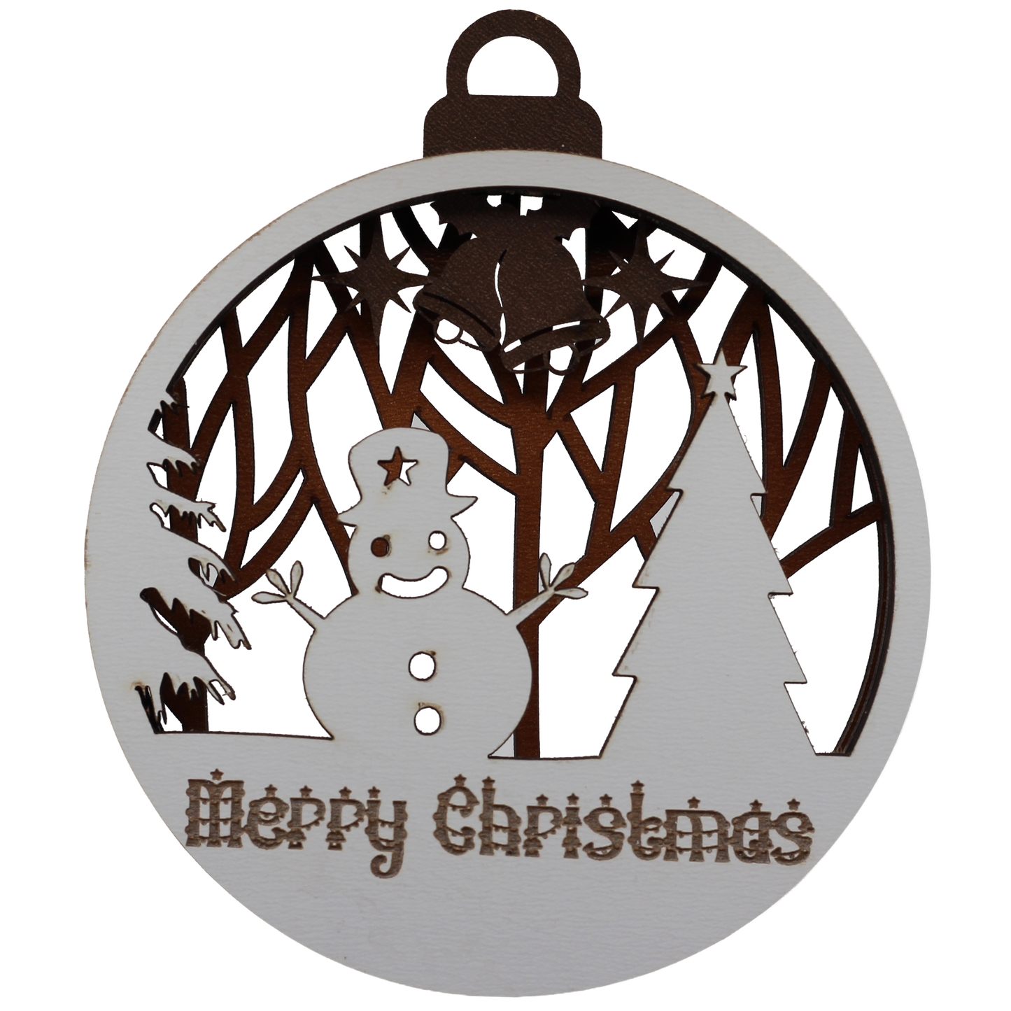 Snowman and Tree Layered Ornament