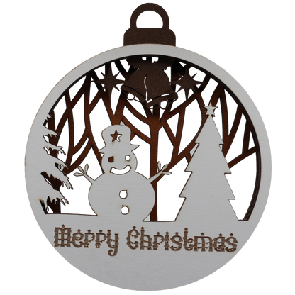 Snowman and Tree Layered Ornament