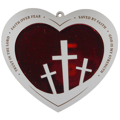 Faith Over Fear Red Mirror Ornament