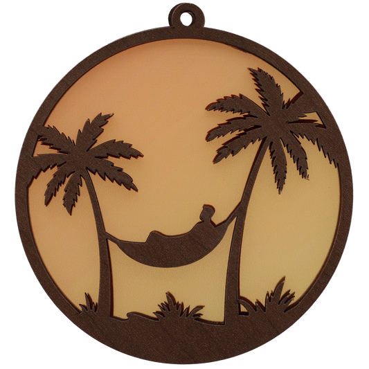 Hammock on Palm Trees Suncatcher Ornament