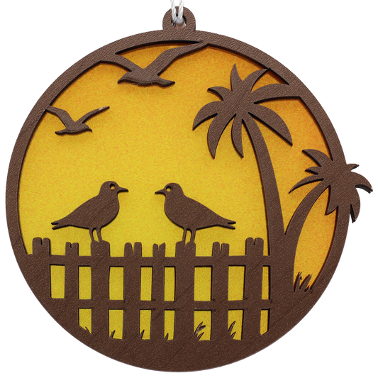 Birds on a Fence Suncatcher Ornament