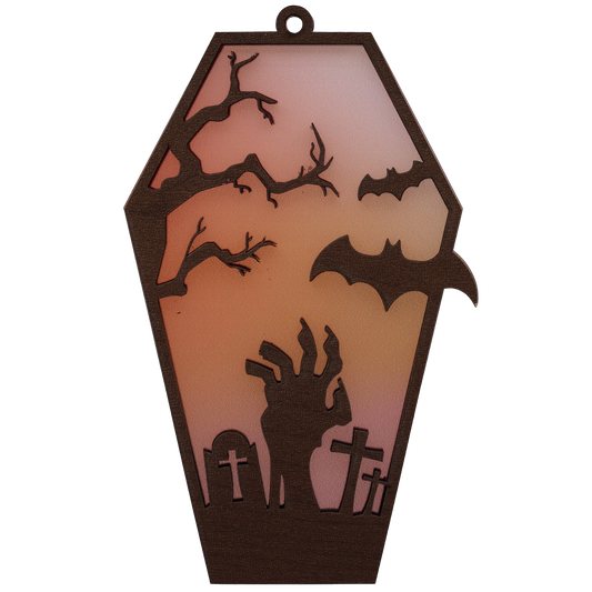 Hand Rising from Grave Suncatcher Ornament