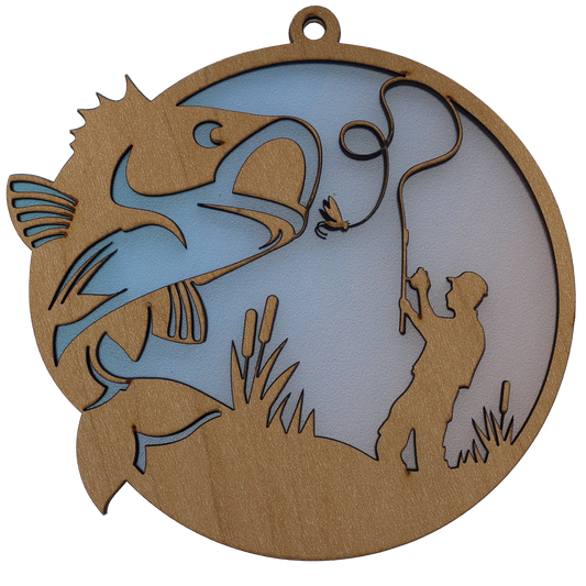 Fishing (B) Suncatcher Ornament