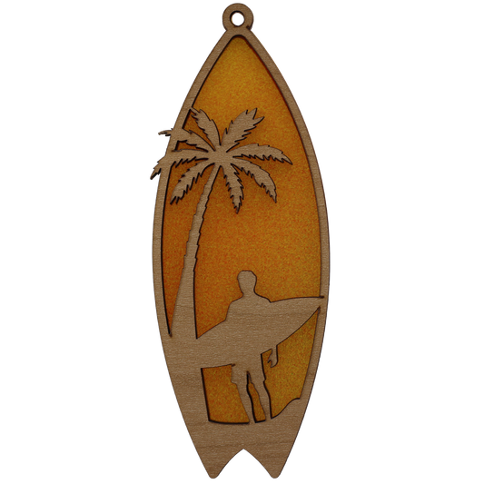 Man Surfing Surfboard Suncatcher Ornament